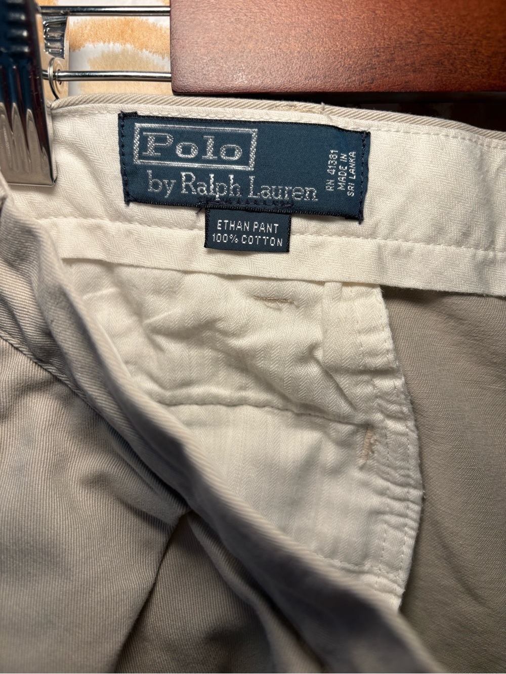 Polo Ralph Lauren Men’s Khaki Chino Pants Beige Classic Straight Leg Preppy - Picture 3 of 9